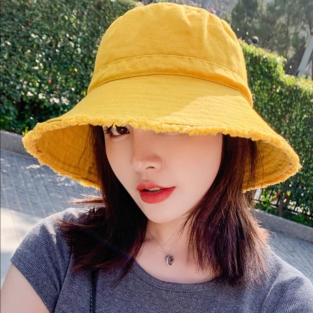 Yellow bucket hat